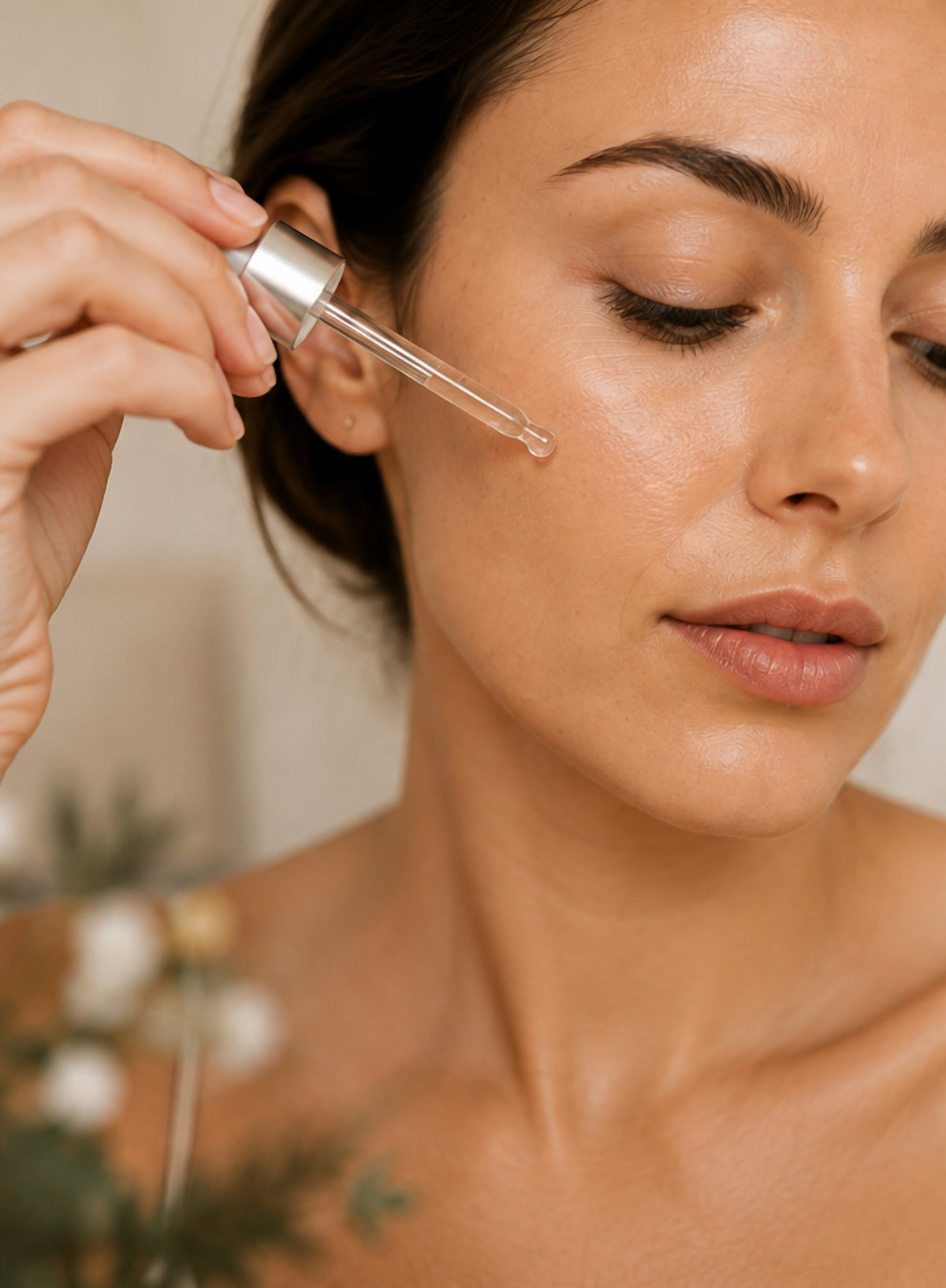 Applicazione siero viso Uras Cosmetics
